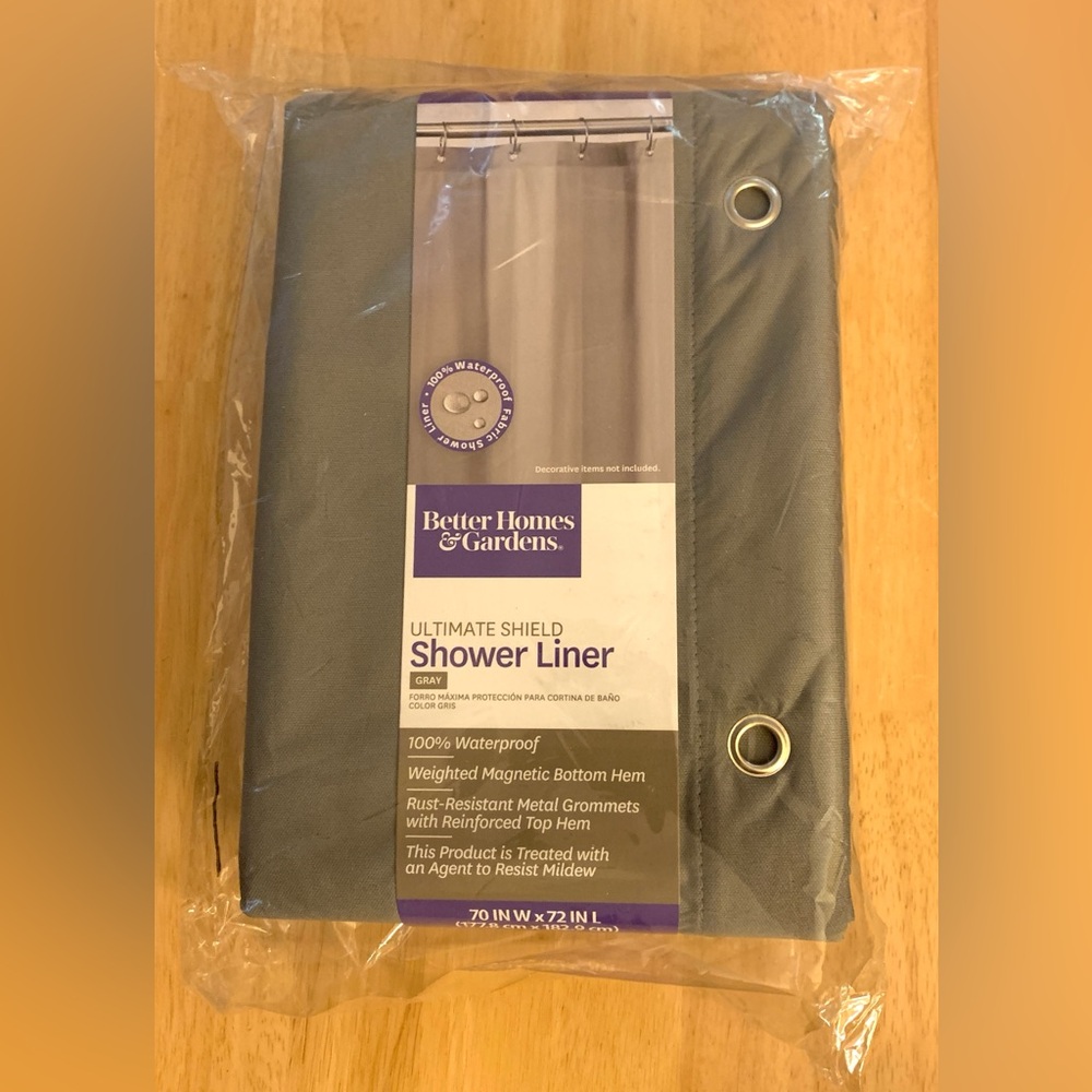NWT Shower Liner (solid gray)